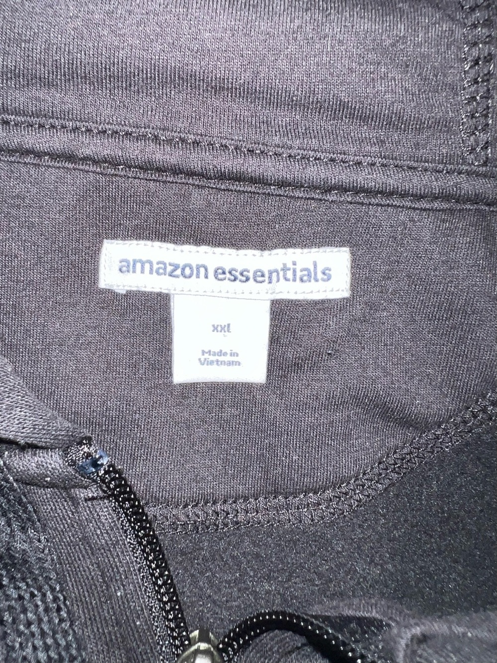 Amazon Essentials Black Full-Zip Hoodie with Hood - Picture 3 of 4
